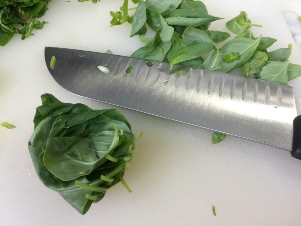 chiffonade of basil