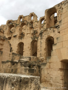 interior wall of Roman amphitheater